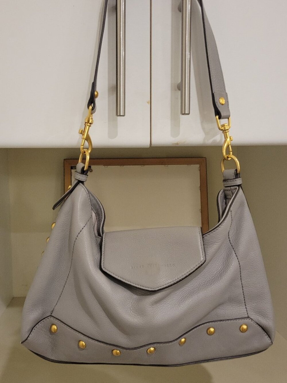 Aimee Kestenberg Grey/Gold Studded Purse